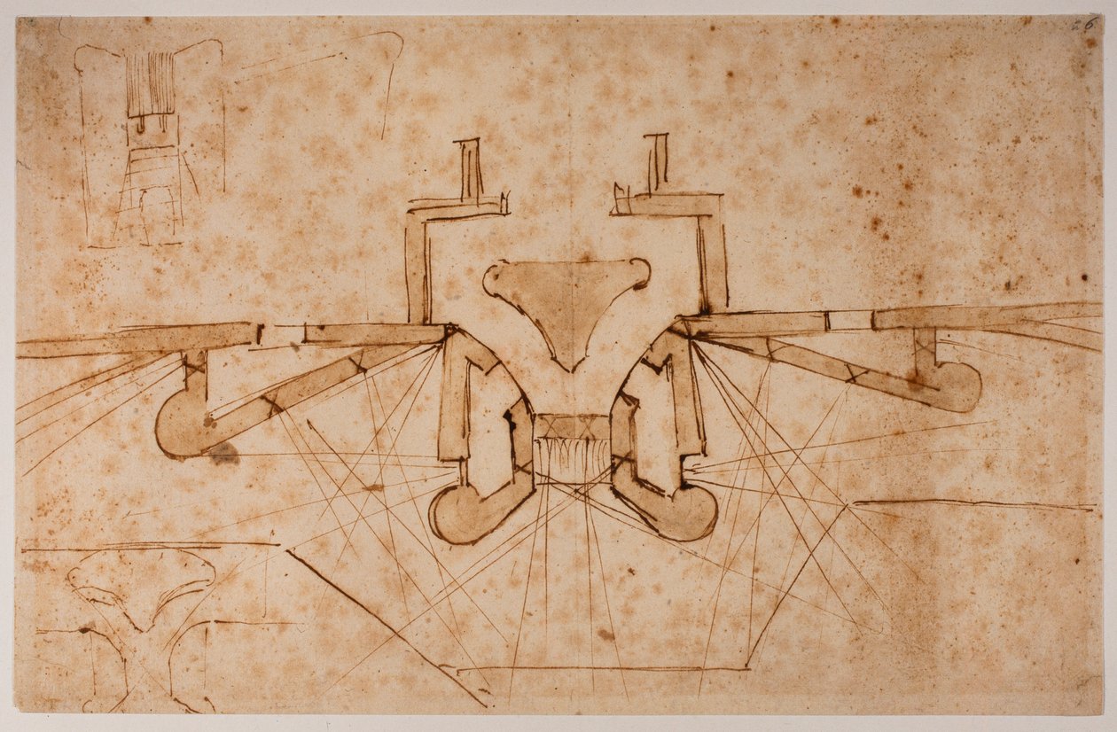 Fortifikatorisk design för en port av Michelangelo Buonarroti