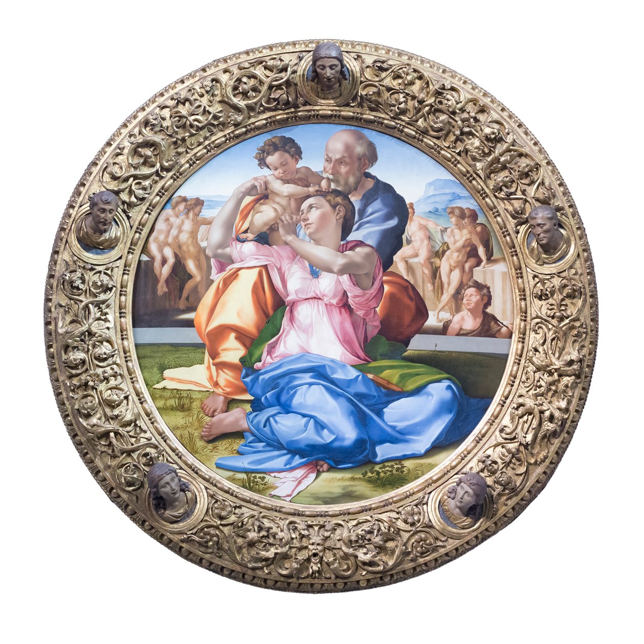 Helig familj med den unge Johannes Döparen, känd som "Doni tondo" av Michelangelo Buonarroti