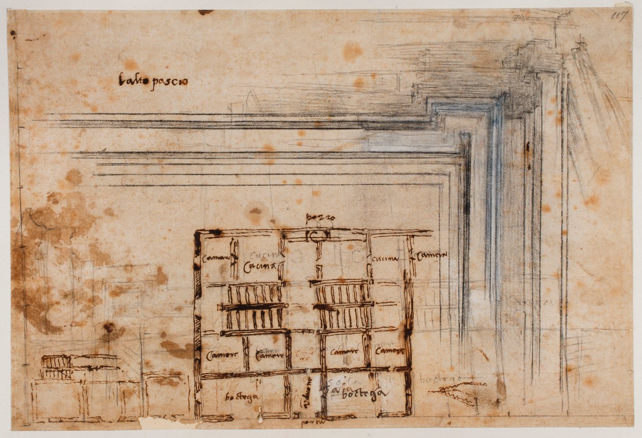 Husplan och portal av Michelangelo Buonarroti