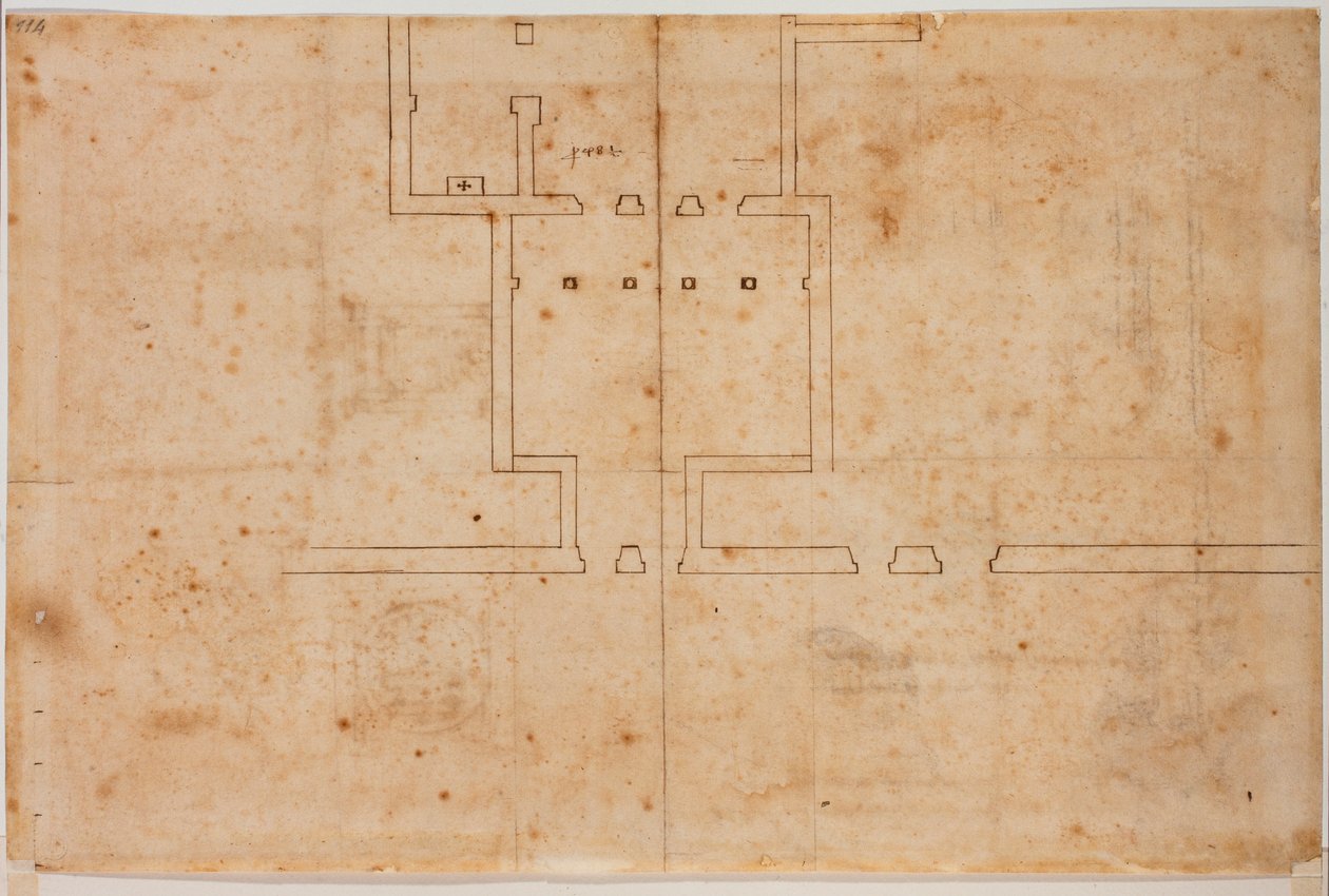 Inframmental plan för San Silvestro i Capite av Michelangelo Buonarroti