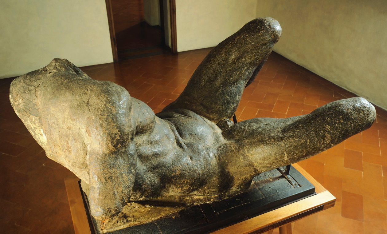 Modell för personifiering av floden för den nya sakristian i San Lorenzo, av Michelangelo (1475-1564) av Michelangelo Buonarroti