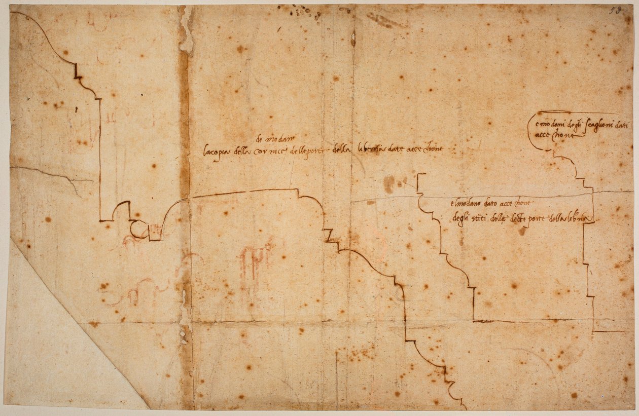Gjutprofiler för dörren till Laurentian Library av Michelangelo Buonarroti