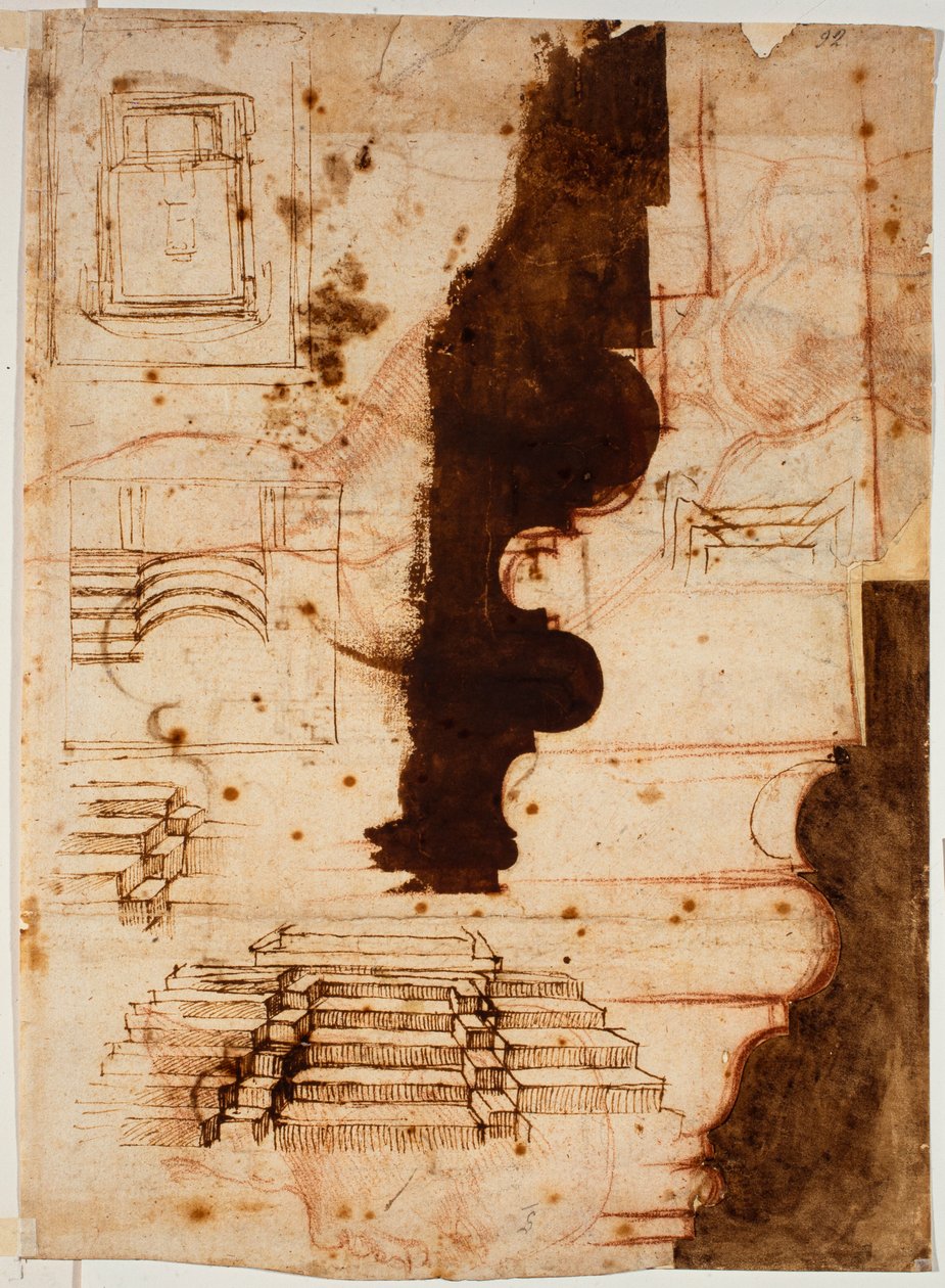 Planer för trappor av Michelangelo Buonarroti
