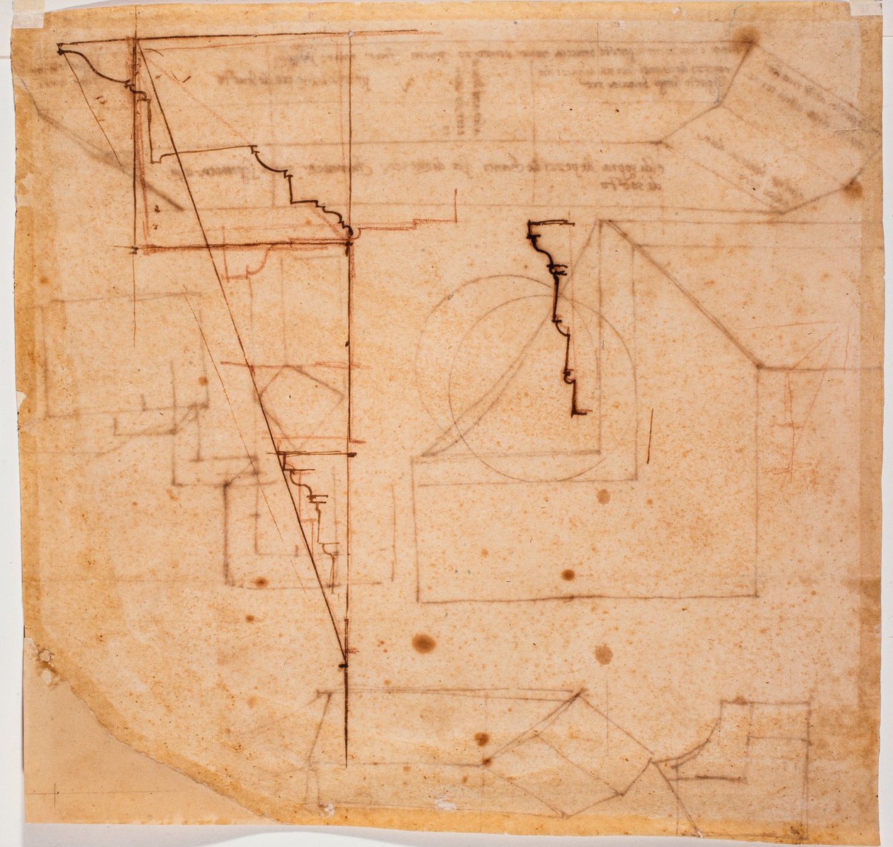 Profiler av entablatur av Michelangelo Buonarroti