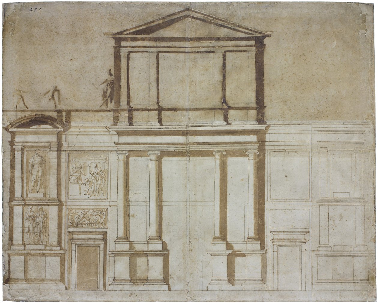 Projekt för fasaden av San Lorenzo i Florens, 1516 av Michelangelo Buonarroti