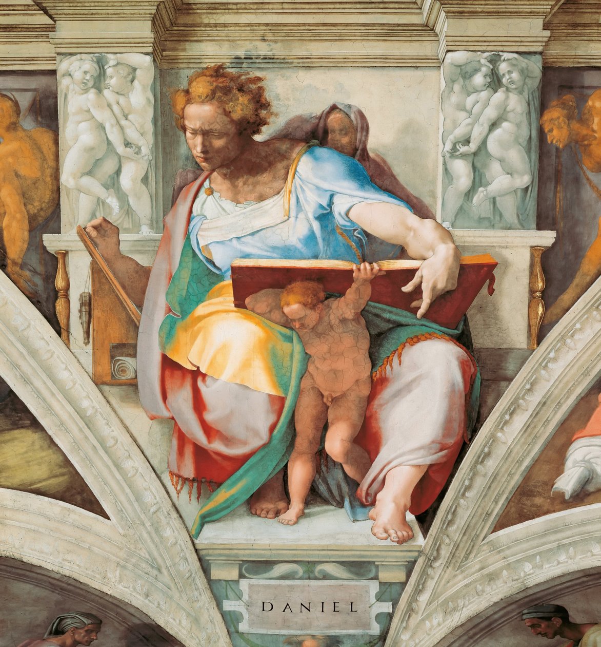 Profeter och sibyller: Daniel Sixtinska kapellets tak i Vatikanen, 1508-1512. av Michelangelo Buonarroti