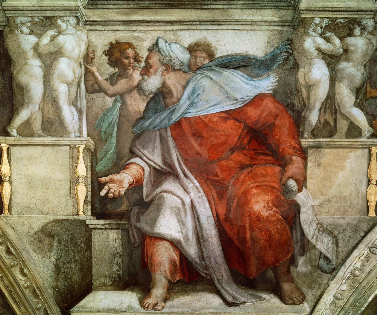 Profeter och sibyller: Hesekiels sixtinska kapells tak i Vatikanen, 1508-1512. av Michelangelo Buonarroti