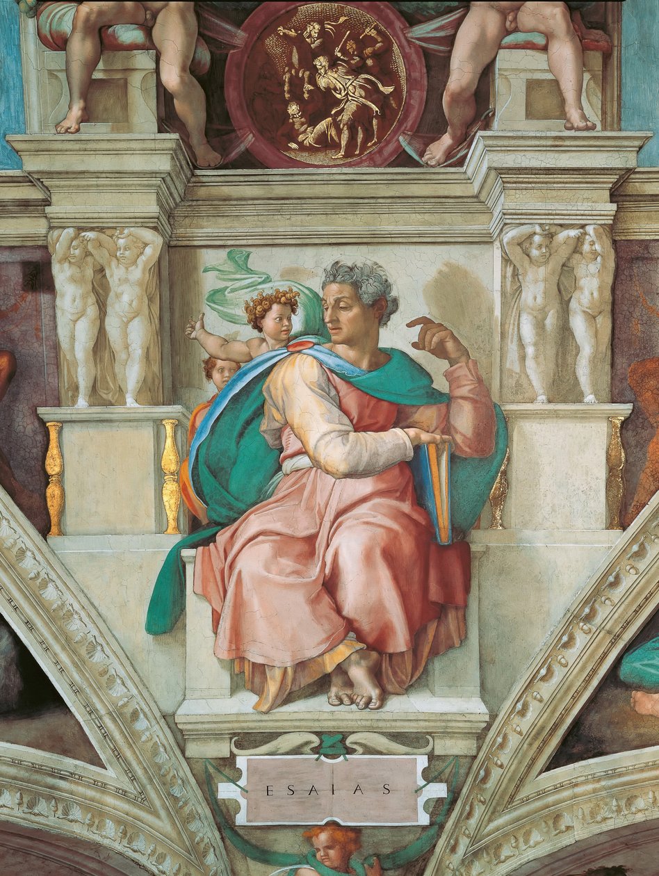 Profeter och sibyller: Jesajas Sixtinska kapells tak i Vatikanen, 1508-1512. av Michelangelo Buonarroti