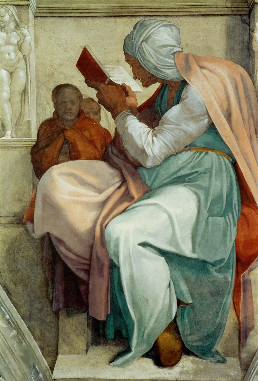 Profeter och sibyllor: Persiska Sibylla Sixtinska kapellets tak i Vatikanen, 1508-1512. av Michelangelo Buonarroti
