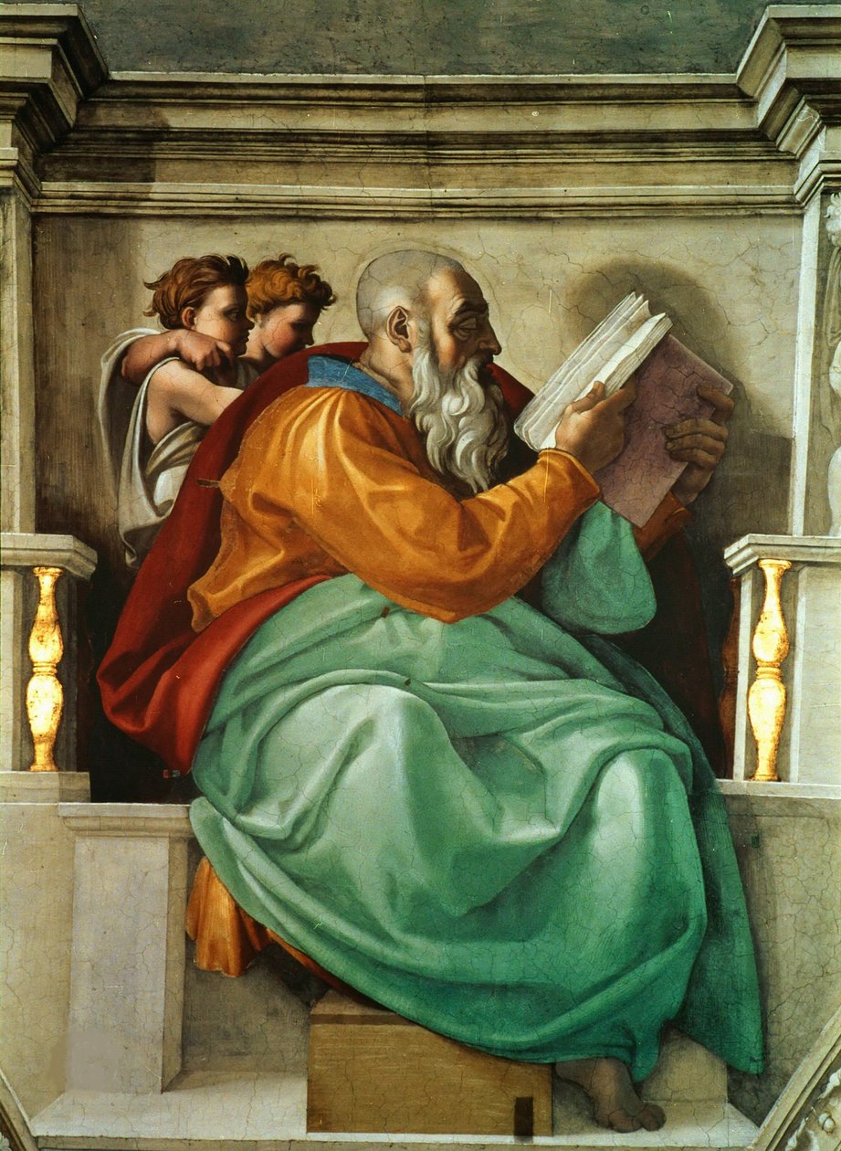 Profeter och sibyller: Sakarias Sixtinska kapells tak i Vatikanen, 1508-1512. av Michelangelo Buonarroti