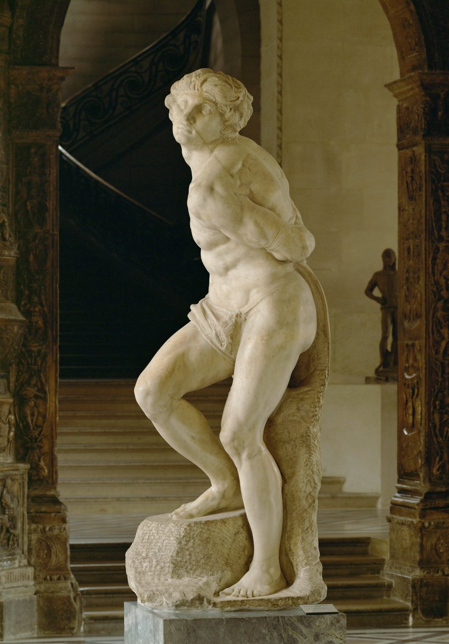 Upprorisk slav, för påven Julius II: s grav ... av Michelangelo Buonarroti