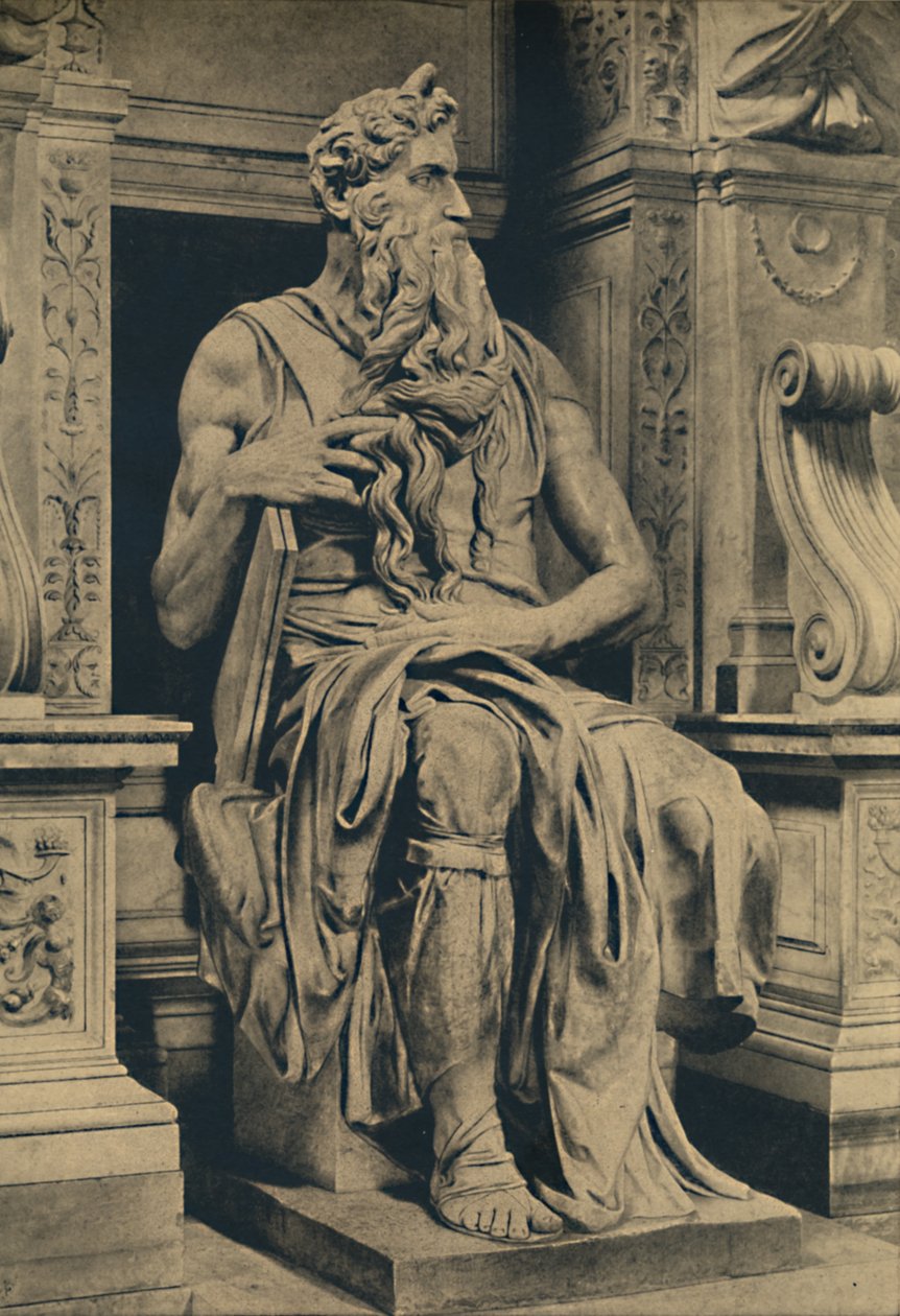 Roma - St. Peterskyrkan i Vinculis - Moses, av MIchelangelo, 1910 av Michelangelo Buonarroti