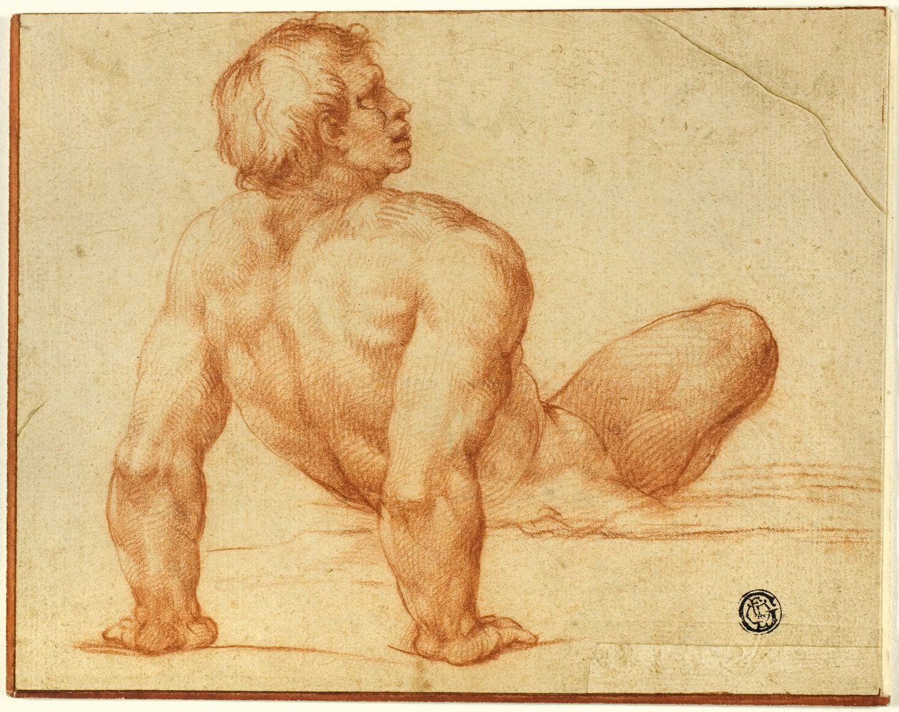 Sittande manlig naken av Michelangelo Buonarroti