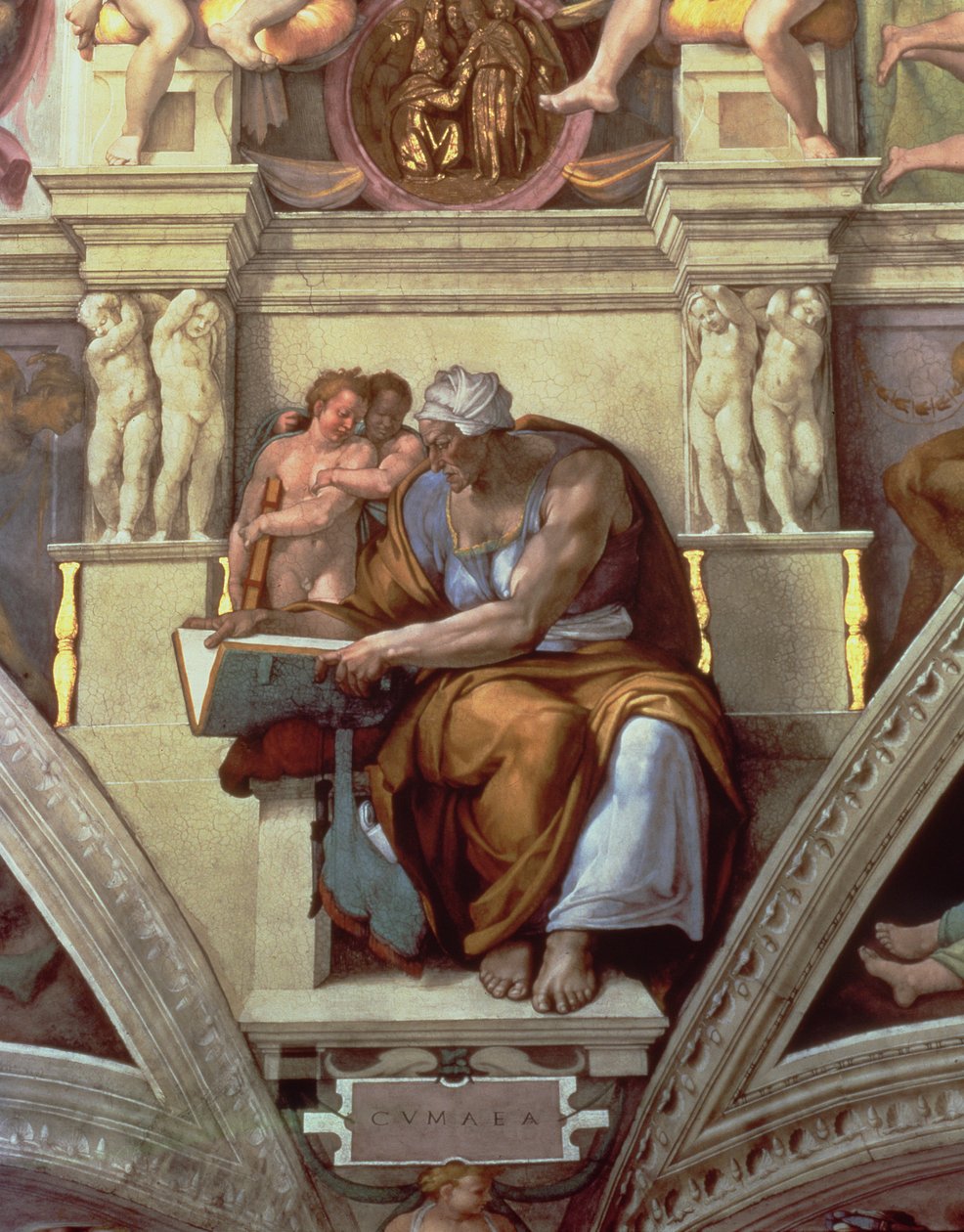 Sixtinska kapellets tak: Cumaean Sibyl av Michelangelo Buonarroti