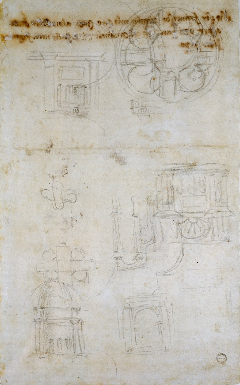 Skiss som visar Studies for St Peter