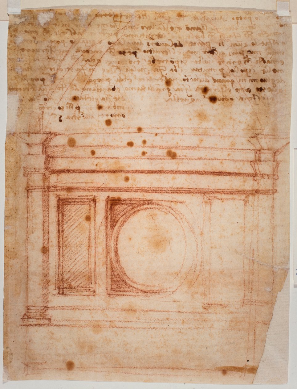 Skisser till trumman på kupolen i Santa Maria del Fiore och brev till kardinalen av Bibbiena av Michelangelo Buonarroti