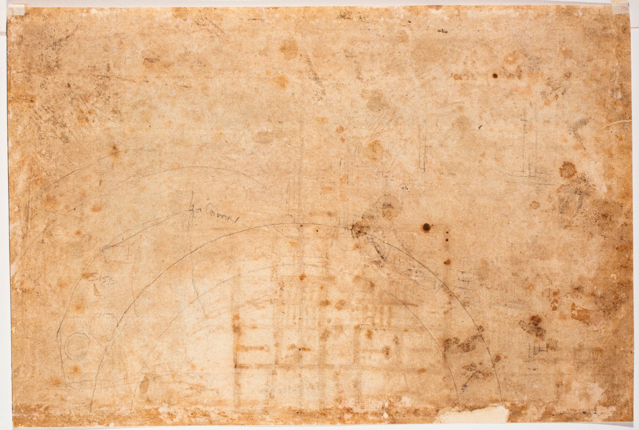 Studier för Peterskyrkans kupol av Michelangelo Buonarroti