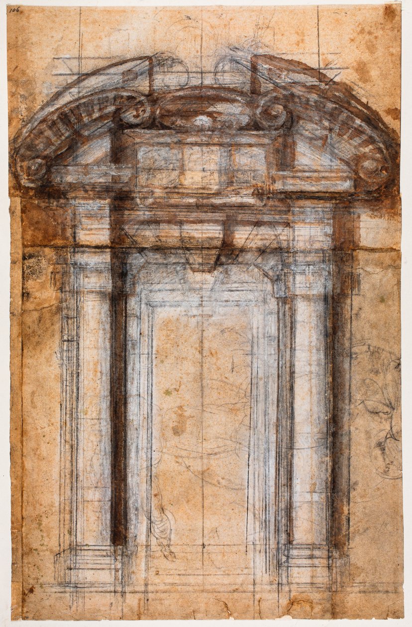 Studie för Porta Pia av Michelangelo Buonarroti
