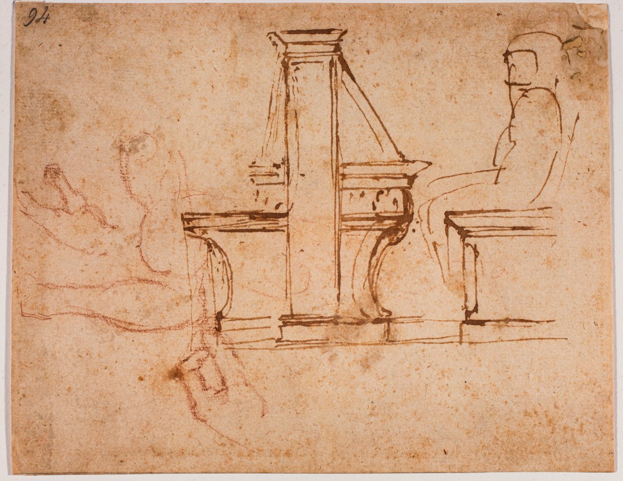 Studie för taket i läsesalen på Laurentian Library av Michelangelo Buonarroti