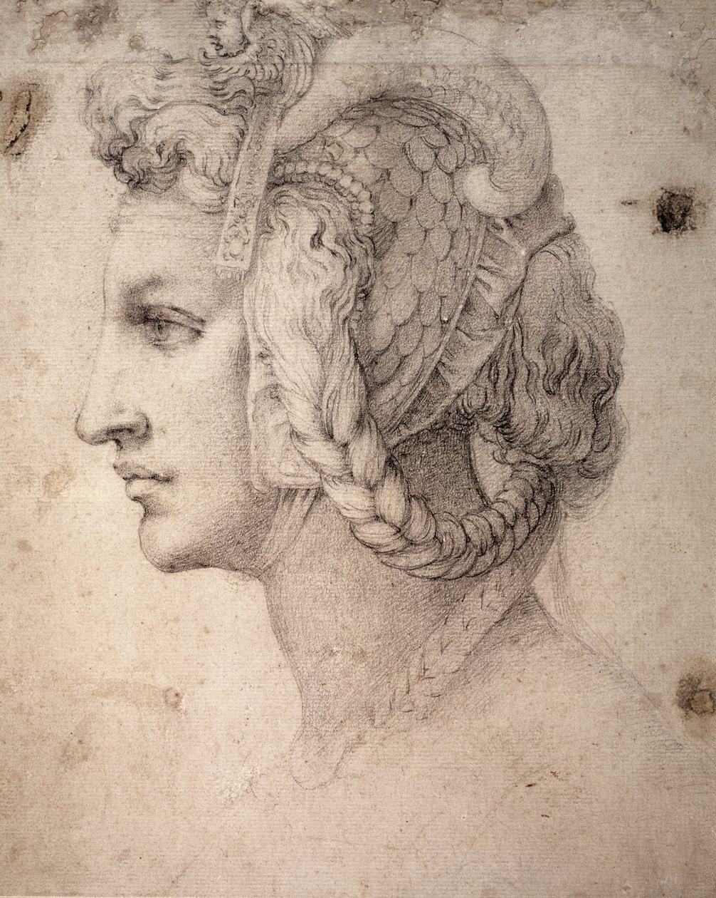 Studie af Head swed av Michelangelo Buonarroti