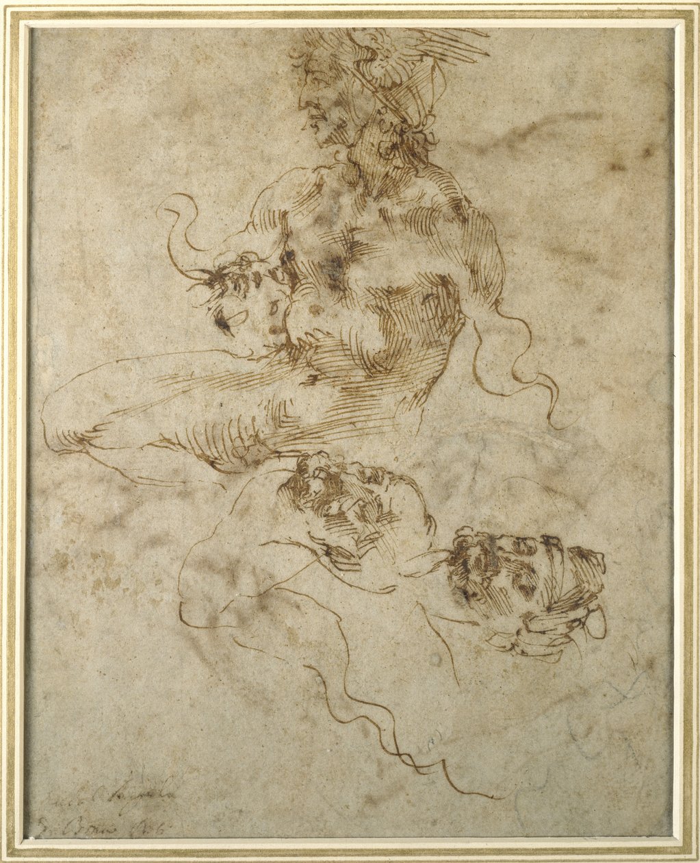 Studie av en sittande ung man efter 15012 av Michelangelo Buonarroti