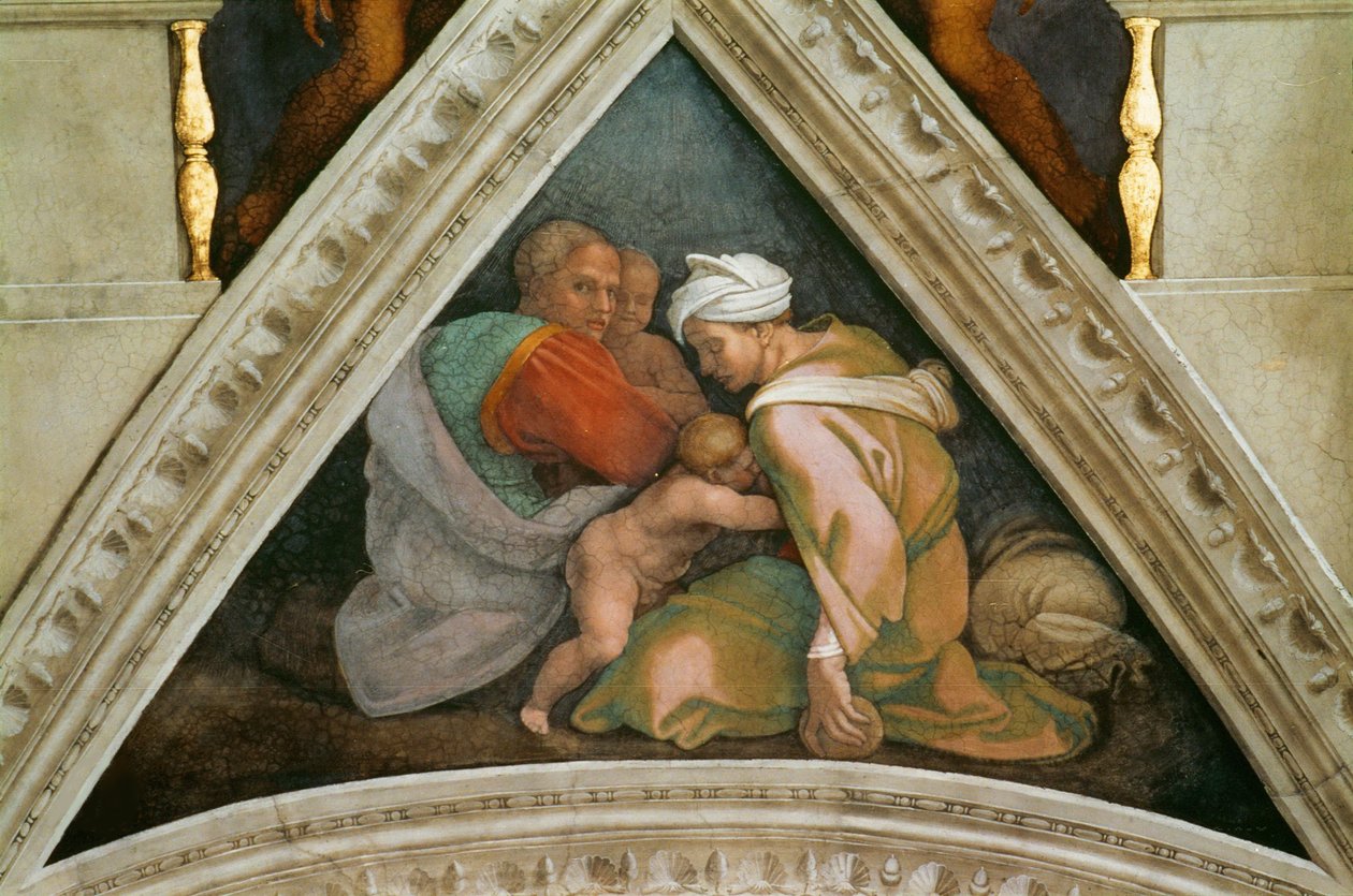 Kristi förfäder: Ozias sixtinska kapells tak i Vatikanen, 1508-1512. av Michelangelo Buonarroti