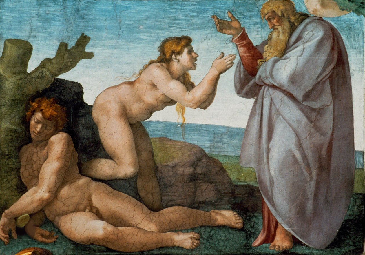Skapandet av Eva Sixtinska kapellets tak i Vatikanen, 1508-1512. av Michelangelo Buonarroti