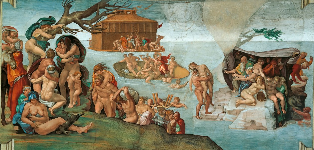 Deluge Sixtinska kapellets tak i Vatikanen, 1508-1512. av Michelangelo Buonarroti