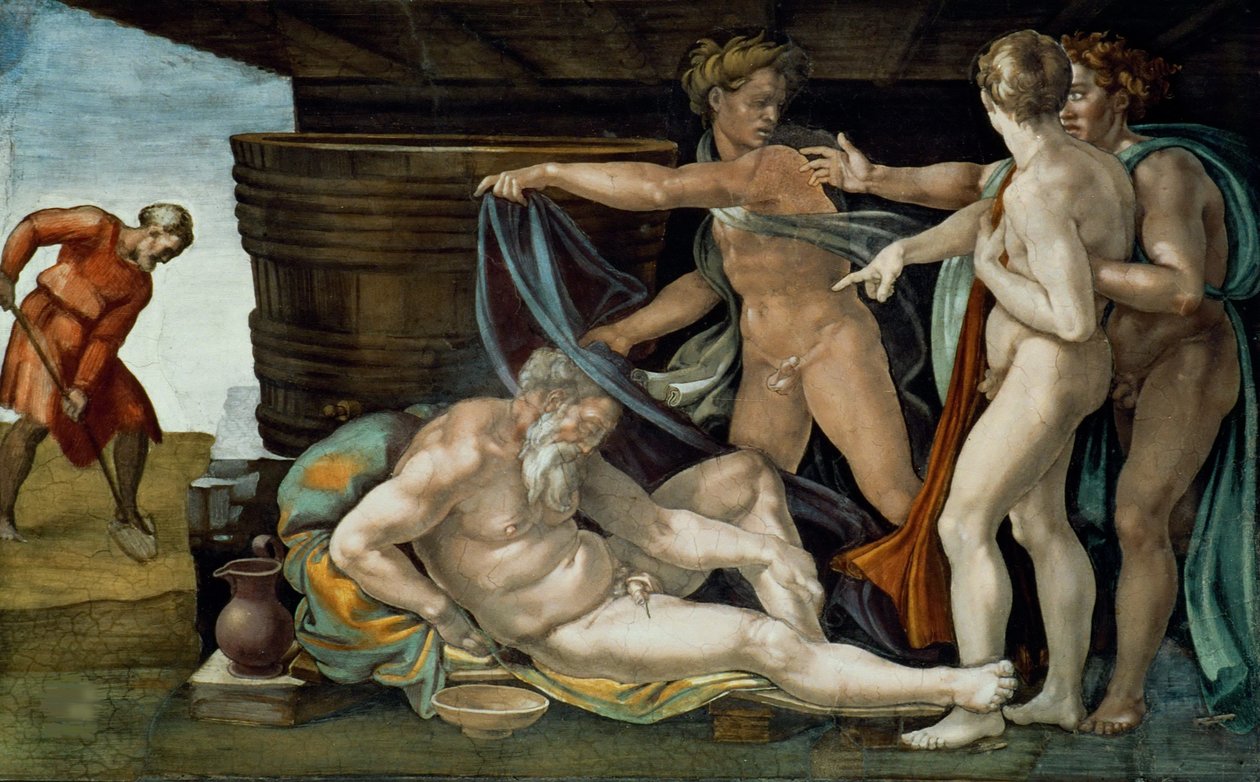 Noas fylleri av Michelangelo Buonarroti