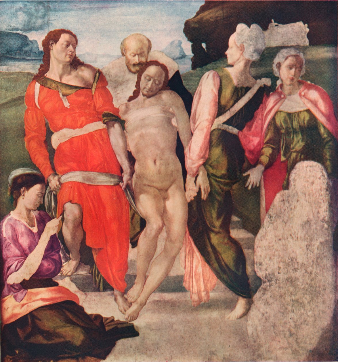 Gravläggningen, c1500, 1911 av Michelangelo Buonarroti
