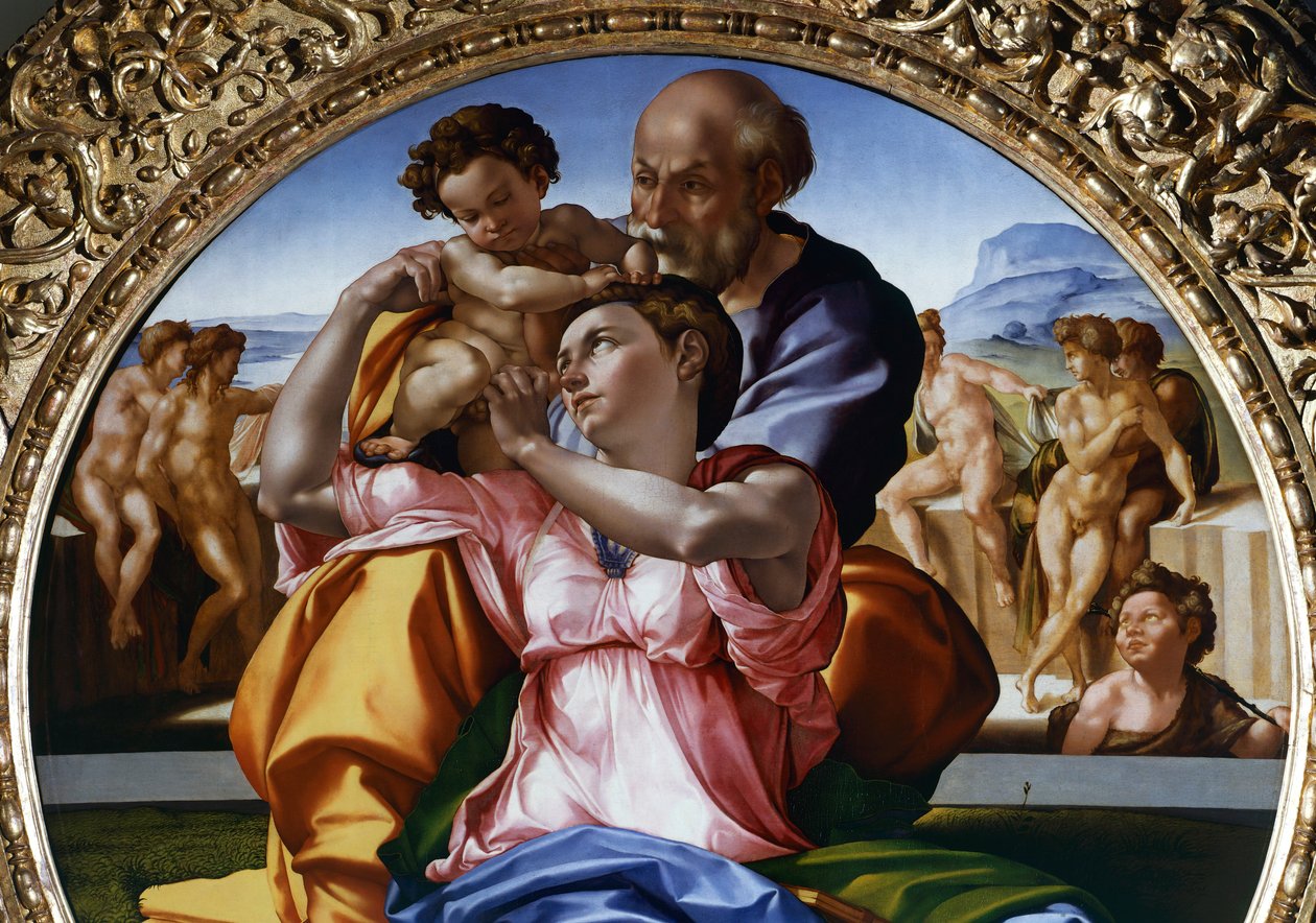 Den heliga familjen eller Tondo Doni av Michelangelo Buonarroti