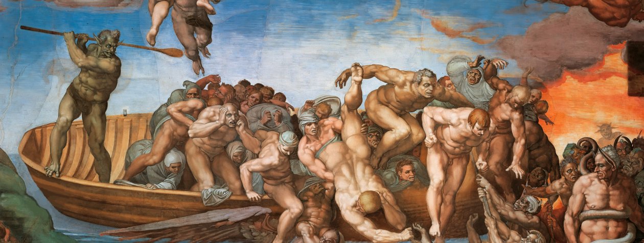Den sista domsfresken av Sixtinska kapellet i Vatikanen, 1536-1541. av Michelangelo Buonarroti