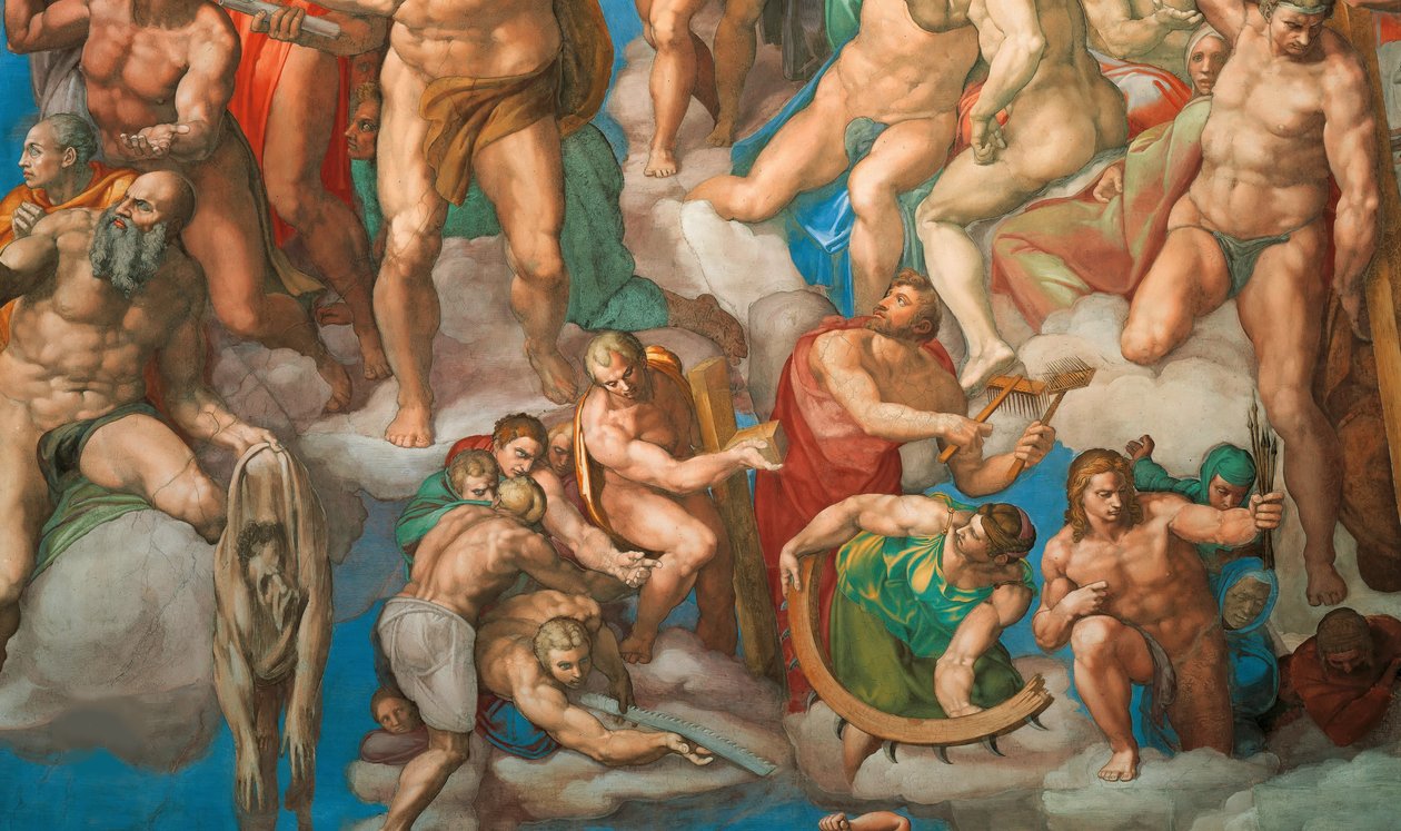 Den sista domsfresken av Sixtinska kapellet i Vatikanen, 1536-1541. av Michelangelo Buonarroti
