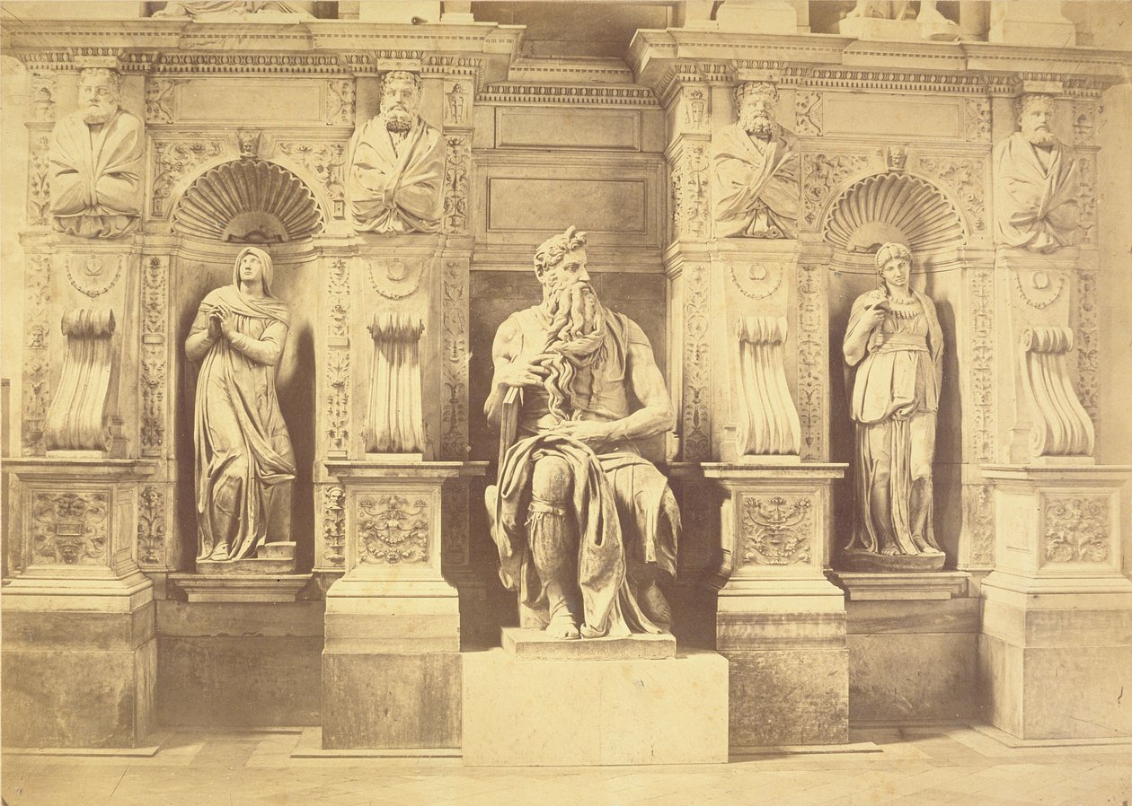 Graven av påven Julius II (1453-1513) detalj av Moses flankerad av Lea och Rachel av Michelangelo Buonarroti