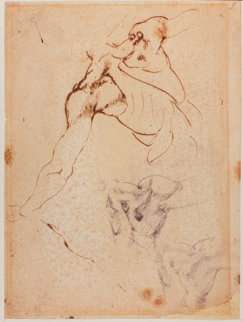 Torsostudie för "Slaget vid Cascina", 1500-talet (teckning) av Michelangelo Buonarroti
