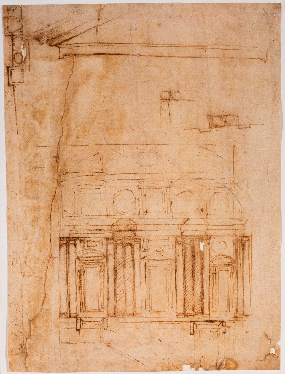 Väggprospekt för Laurentian recess av Michelangelo Buonarroti
