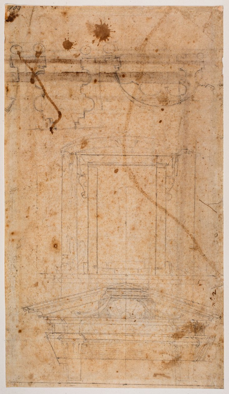 Murgrav och del av kyrkoplan av Michelangelo Buonarroti