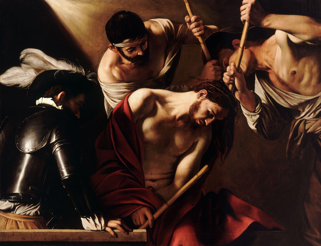 The Crowning with Thorns av Michelangelo Caravaggio