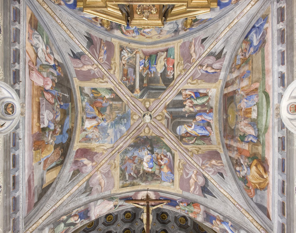 Kanslivalvet med scener ur Jungfru Marias liv (fresk) av Michelangelo Carminati