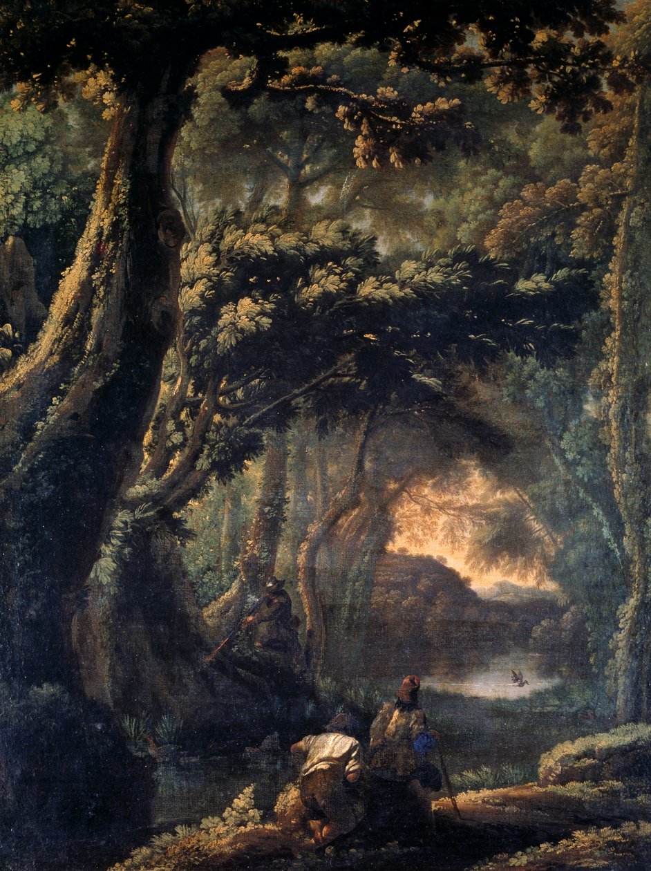 Sothönsjakt, av Michelangelo Cerquozzi känd som Michelangelo delle Battaglie (1602-1660), olja på duk, 67x51 cm. av Michelangelo Cerquozzi