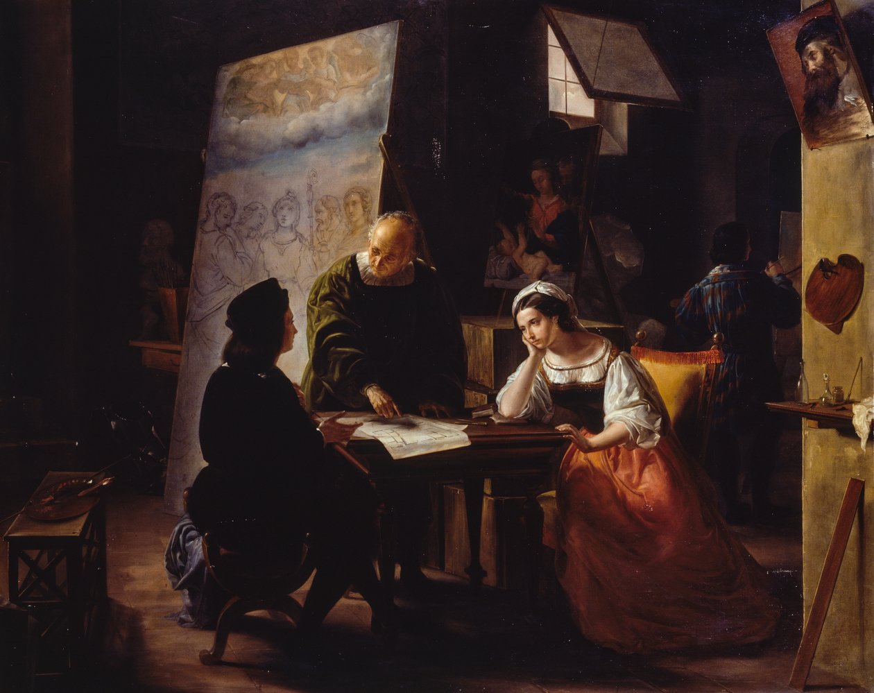 I Raffaellos studio av Michelangelo Fumagalli