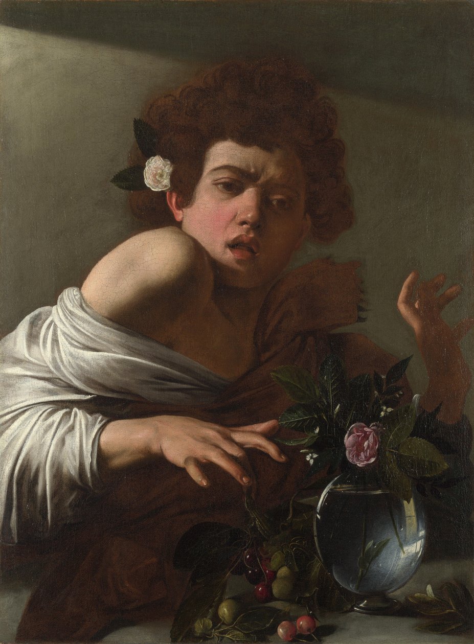 Pojke biten av en ödla, ca 1595 av Michelangelo Merisi Caravaggio