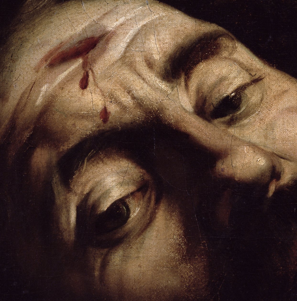 David segrar över Goliat, ca 1600 (detalj av 38076) av Michelangelo Merisi Caravaggio