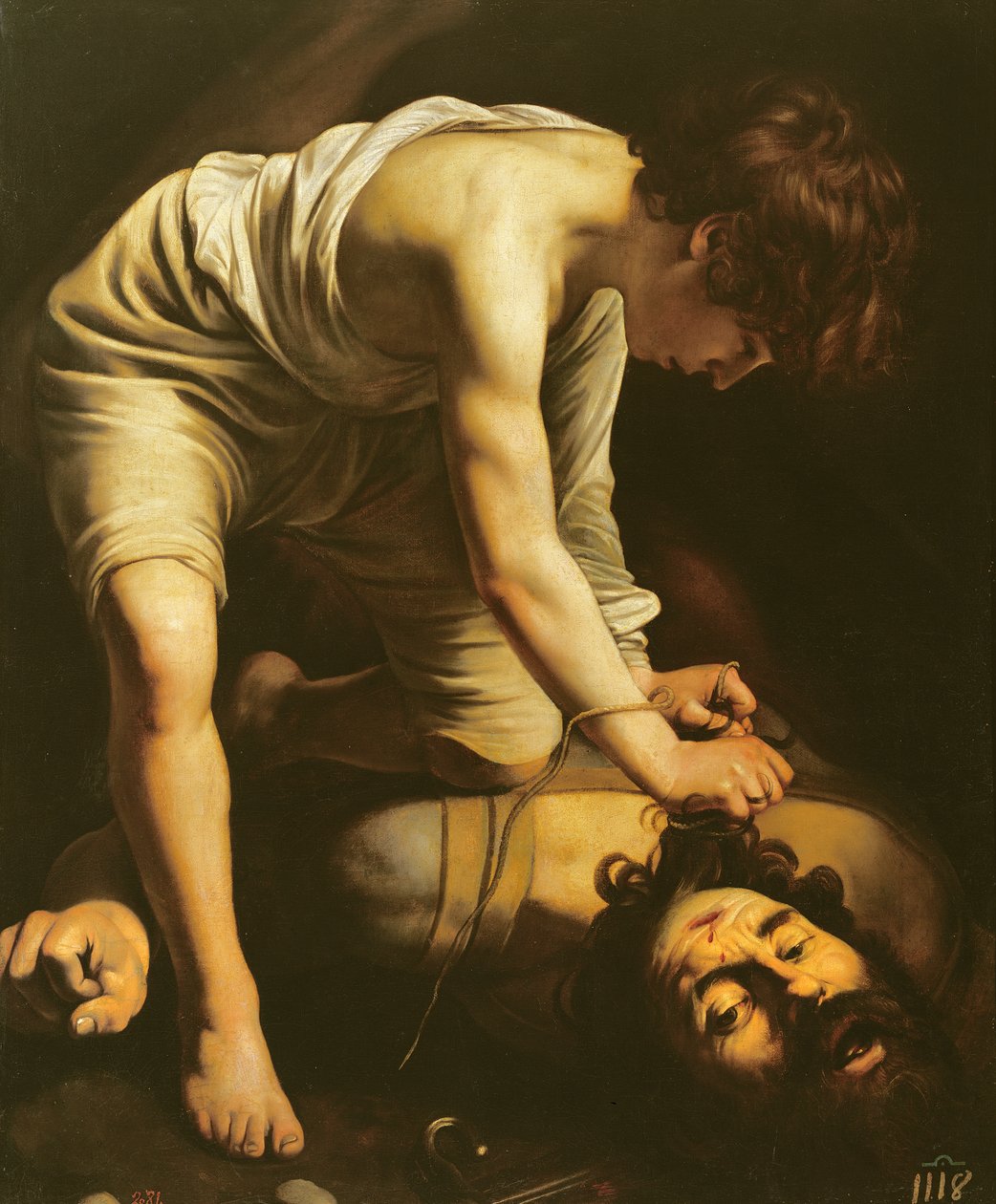 David segrar över Goliat, ca 1600 av Michelangelo Merisi Caravaggio