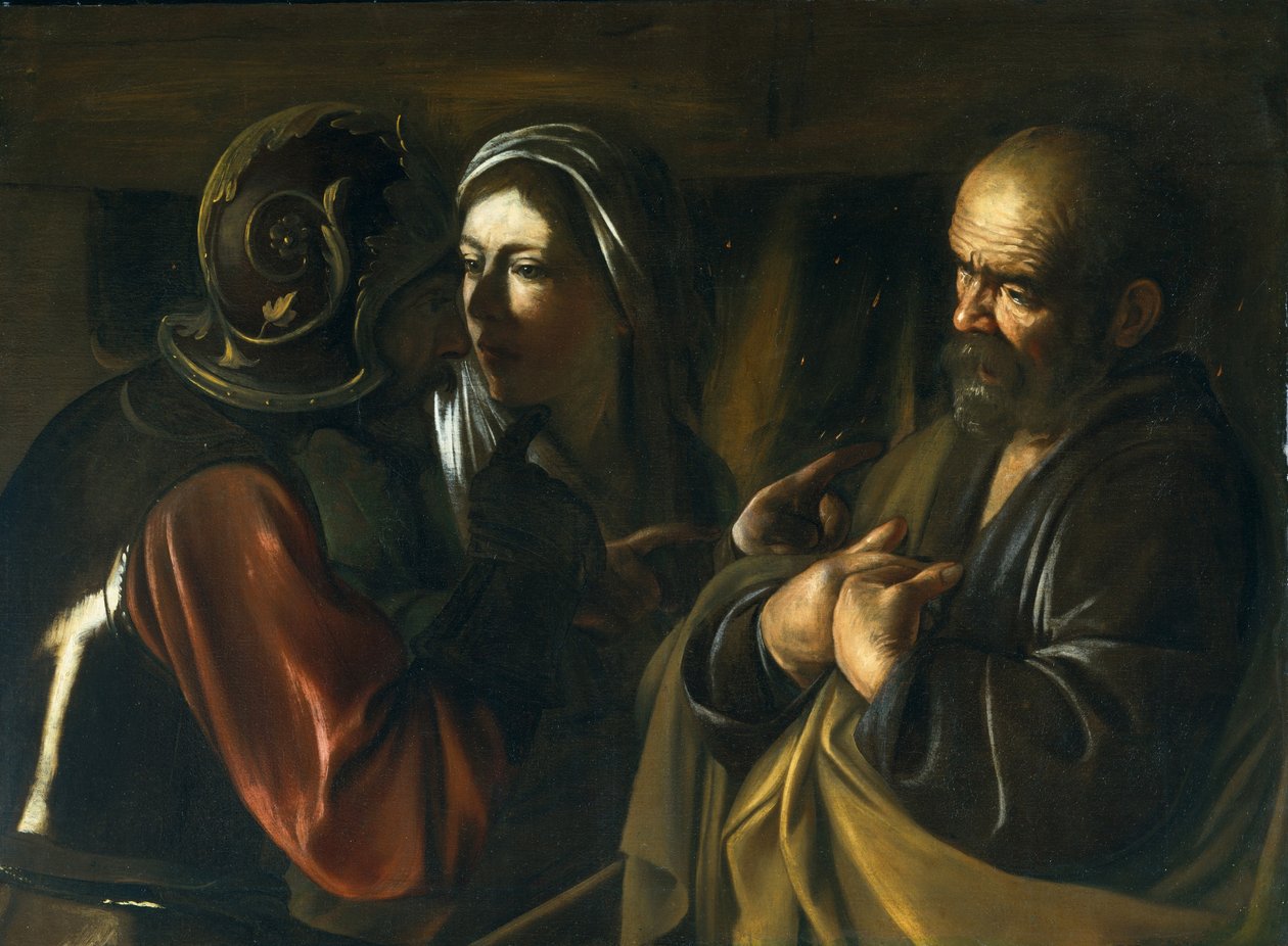 Förnekelse av St Peter, 1610 av Michelangelo Merisi Caravaggio