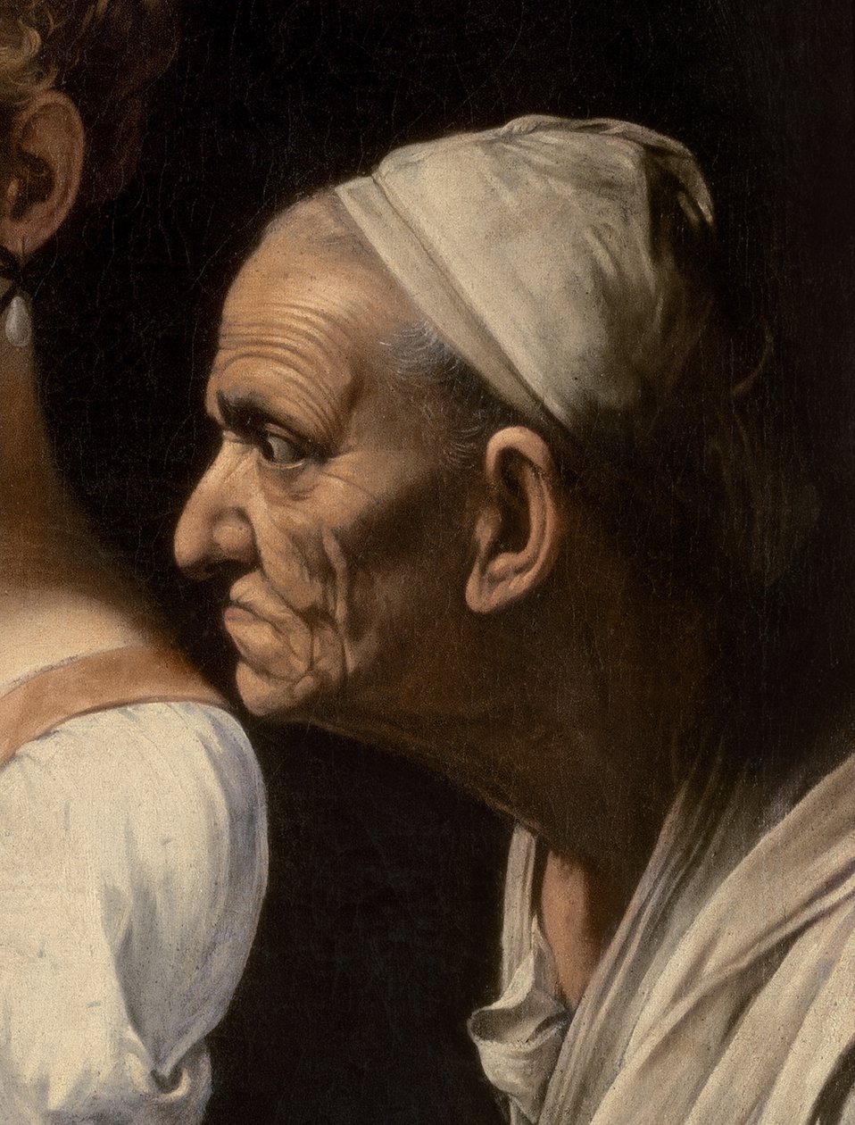Detalj av tjänare från Judith och Holofernes, 1599 av Michelangelo Merisi Caravaggio