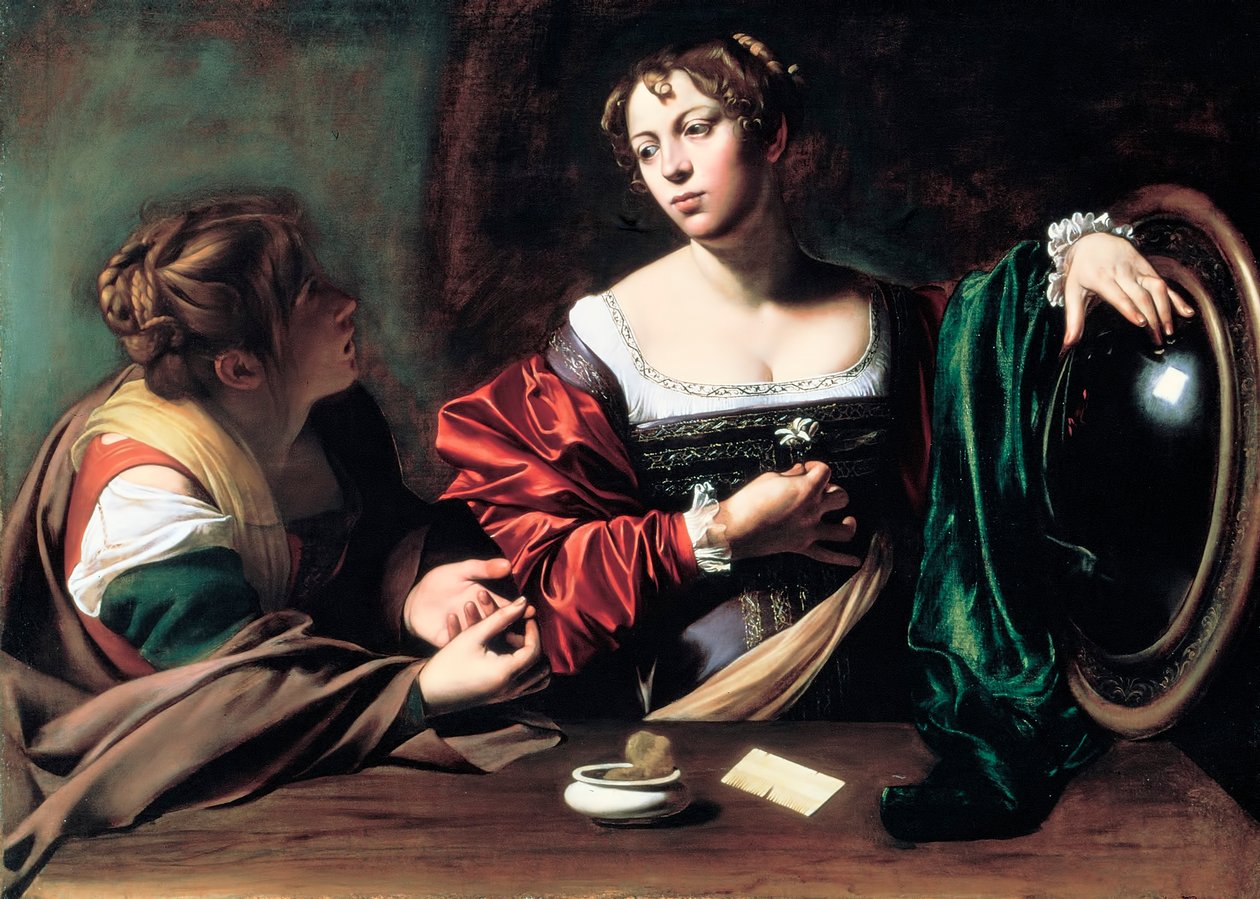 Marta och Maria Magdalena, ca. 1598 av Michelangelo Merisi Caravaggio