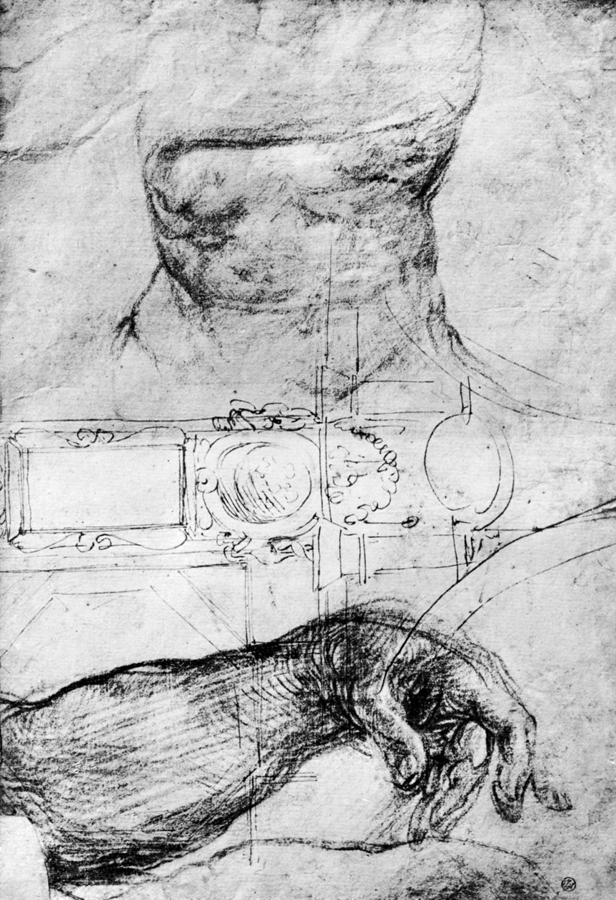 Studier för taket i Sixtinska kapellet, Rom, 1913 av Michelangelo Merisi Caravaggio