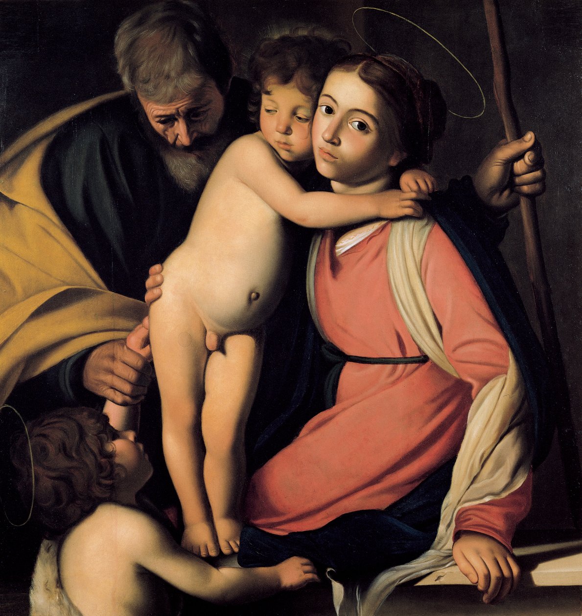 Den heliga familjen med Johannes Döparen som pojke, tidigt 1600-tal. av Michelangelo Merisi Caravaggio