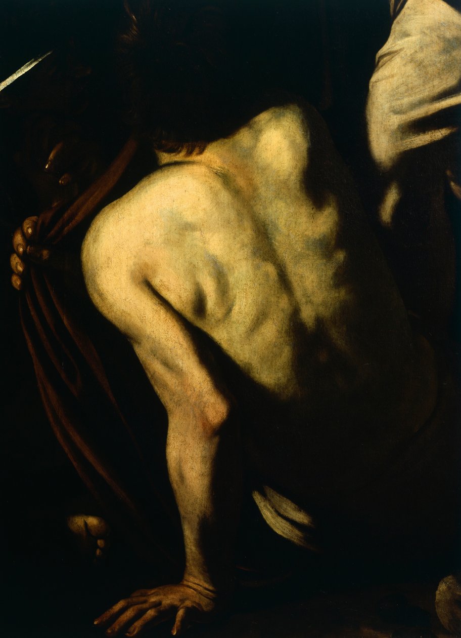 Att bekläda nakna, detalj från Our Lady of Mercy eller Seven Acts of Mercy, c.1606-07 (olja på duk) av Michelangelo Merisi da Caravaggio